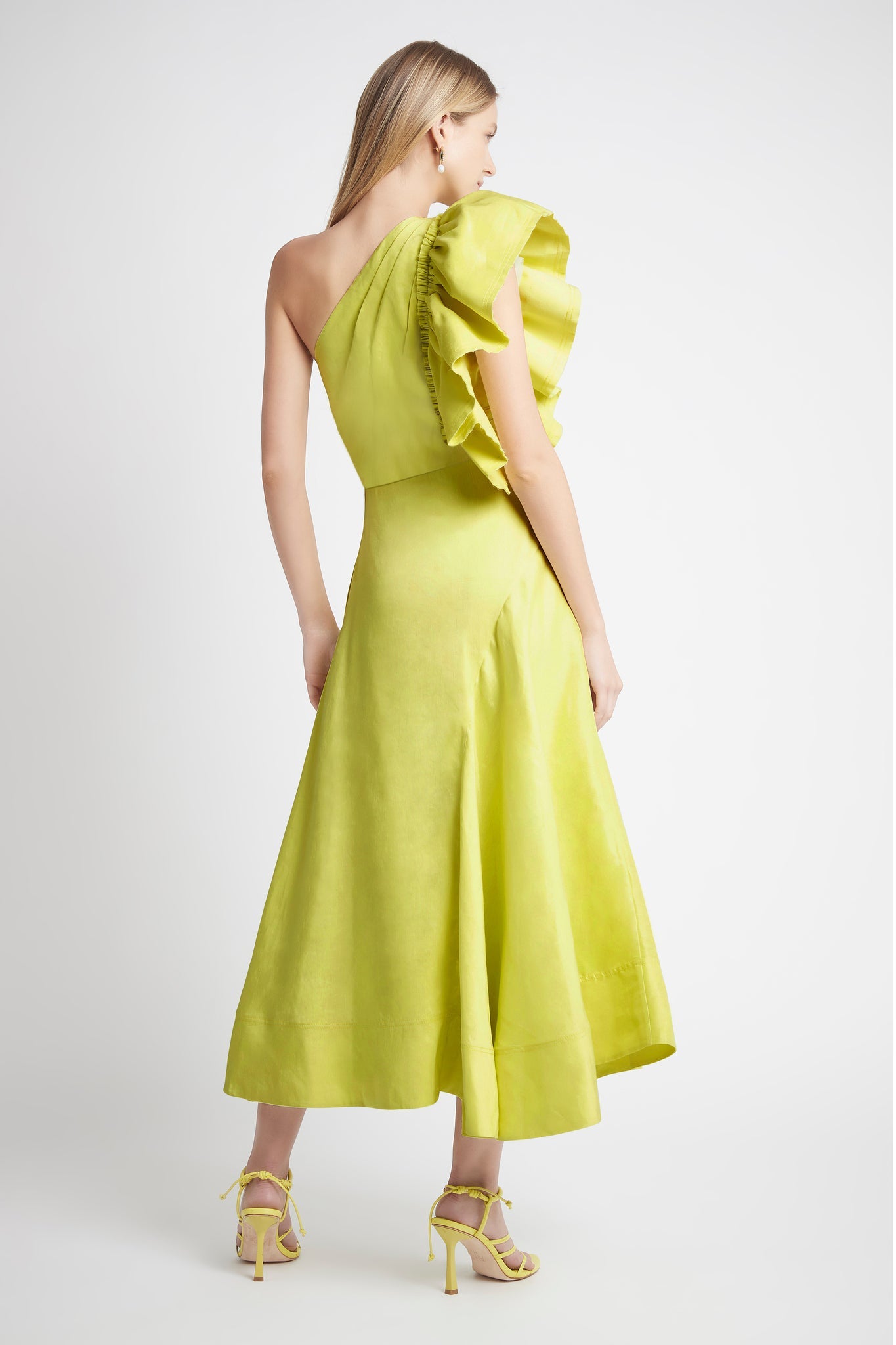 Bonjour Asymmetric Midi Dress Lime ...